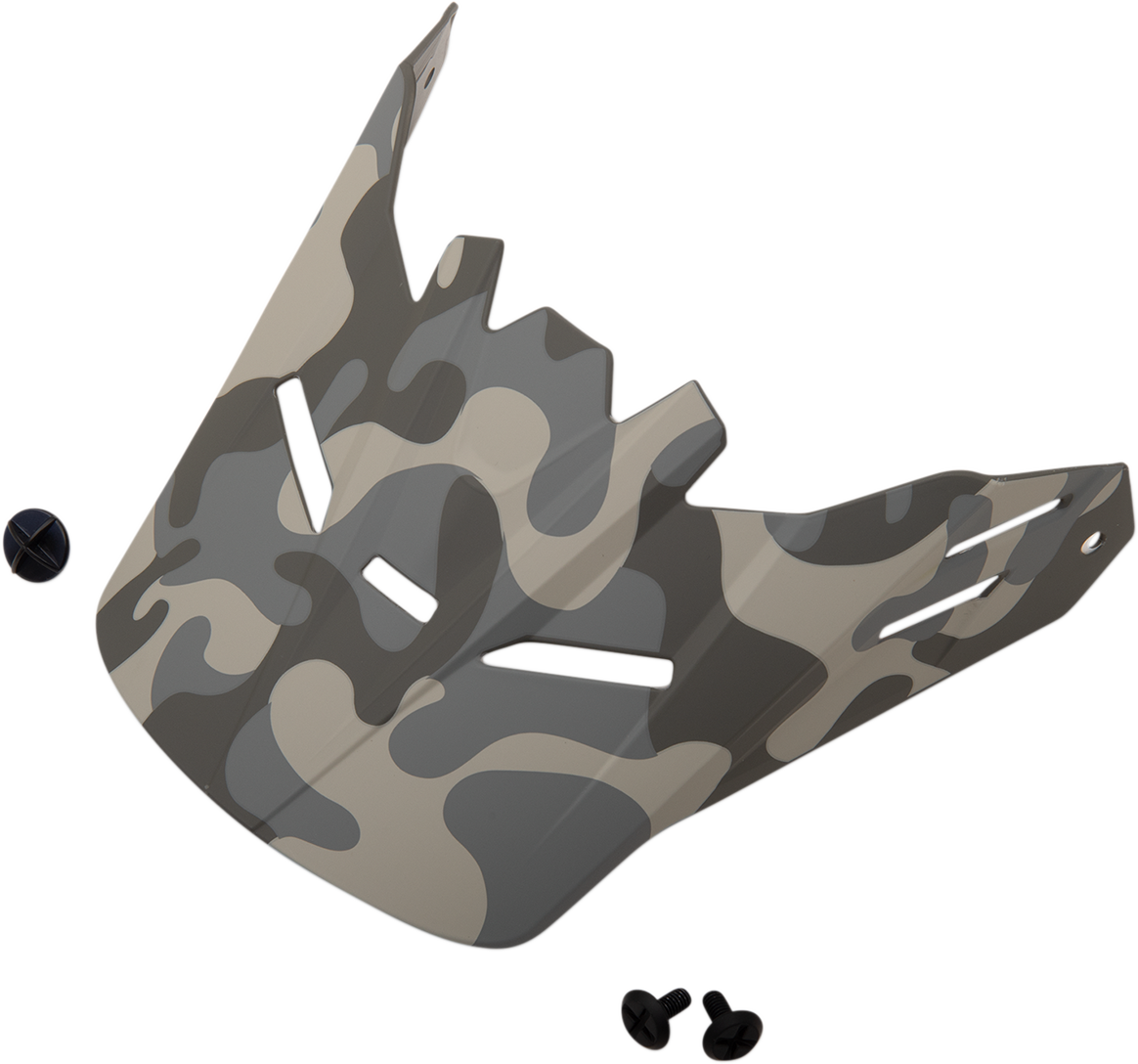 Z1R Youth Rise Visor Kit in Camo Desert pattern showing the camouflage visor with mounting hardware.