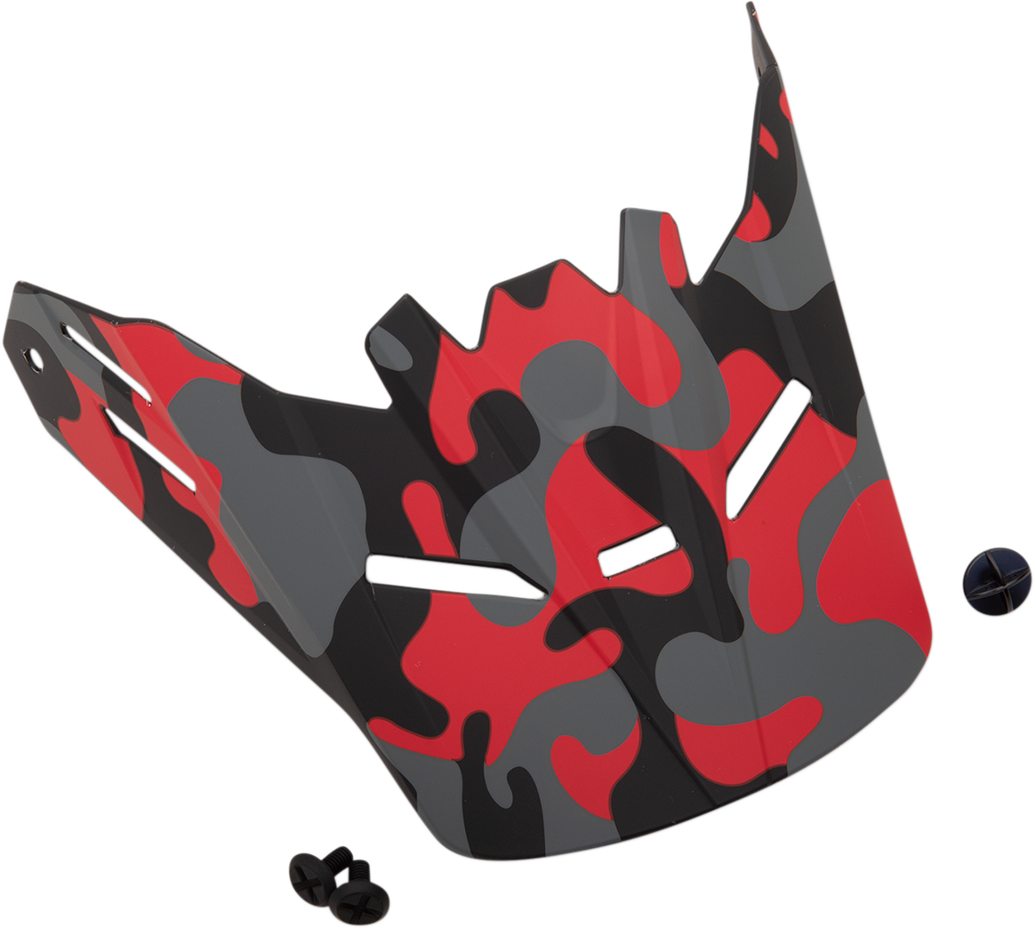 Z1R Youth Rise Visor Kit in camo red with adjustable design and branding, suitable for Z1R motorcycle helmets.