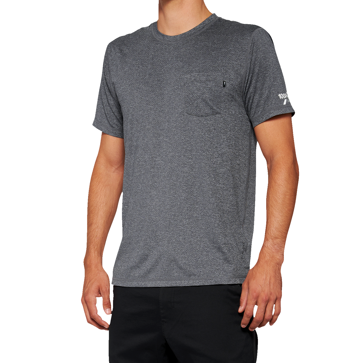 100% Mission Athletic T-Shirt - Charcoal - Large 20014-00012 - Howling Moto