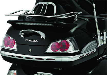Kuryakyn LED lighted trunk lid handle for Honda Gold Wing GL1800 2001-2005, showing the illuminated handle on the motorcycle trunk