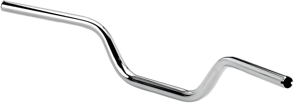Chrome BILTWELL Handlebar - Oversized Tracker High for motorcycles, featuring a sturdy, wide design with detailed branding.