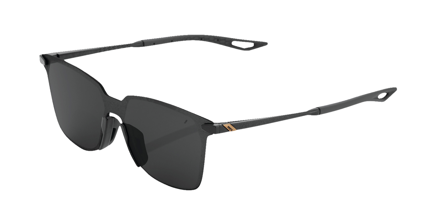 100% Legere Sunglasses - Square - Polished Black - Smoke 60020-00000 - Howling Moto