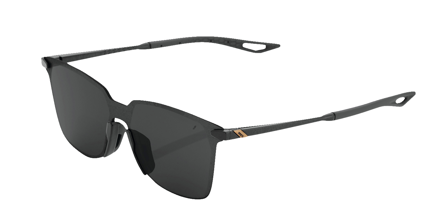 100% Legere Sunglasses - Square - Polished Black - Smoke 60020-00000 - Howling Moto