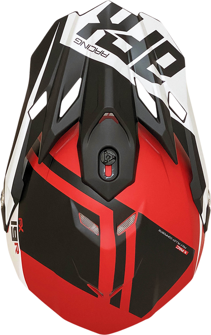 Matte red AFX FX-19R racing helmet by Bill's Exhausts, medium size, featuring sleek design and secure fit.