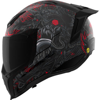 Black ICON Ultraflite Misanthrope helmet with MIPS® technology in large size, shown from the side with vents and sleek design.