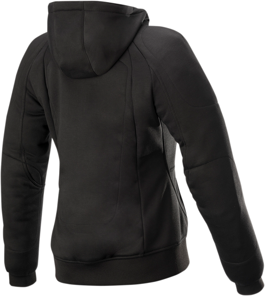 Alpinestars Stella Chrome Sport Hoodie in black, small size, featuring a sleek design and sporty fit.