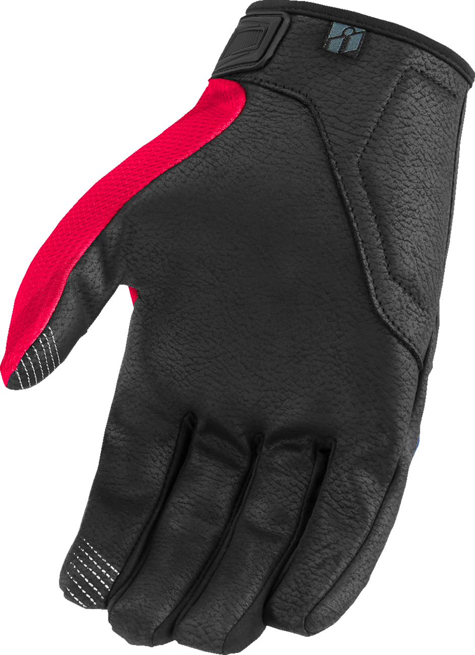 Blue ICON Hooligan CE Tejas Libre Gloves by Bill's Exhausts in large size, showing the protective motorcycle glove design.