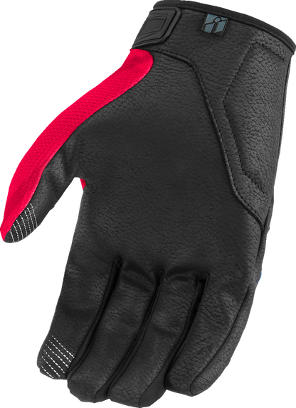 Blue ICON Hooligan CE Tejas Libre Gloves by Bill's Exhausts in large size, showing the protective motorcycle glove design.
