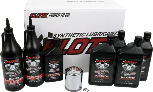 KLOTZ, Klotz Premium Harley Davidson 4 Quart Synthetic Oil Change Kit (Part KH-102)