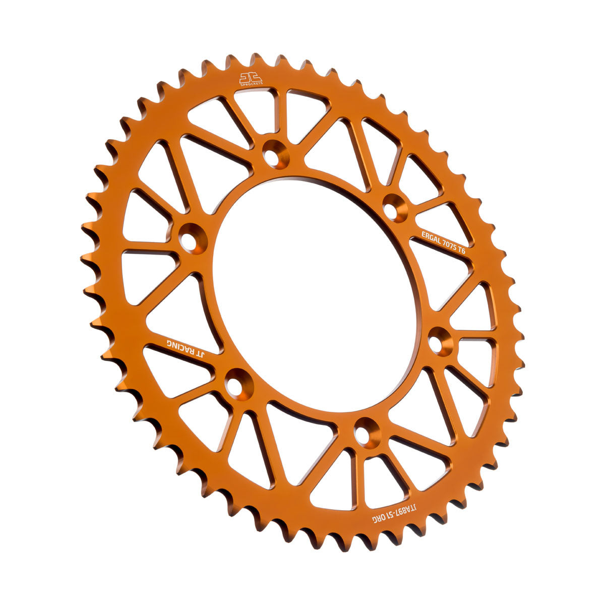 JT RaceLite 51-tooth aluminum rear sprocket for Husqvarna and KTM motorcycles, featuring lightweight durable construction.