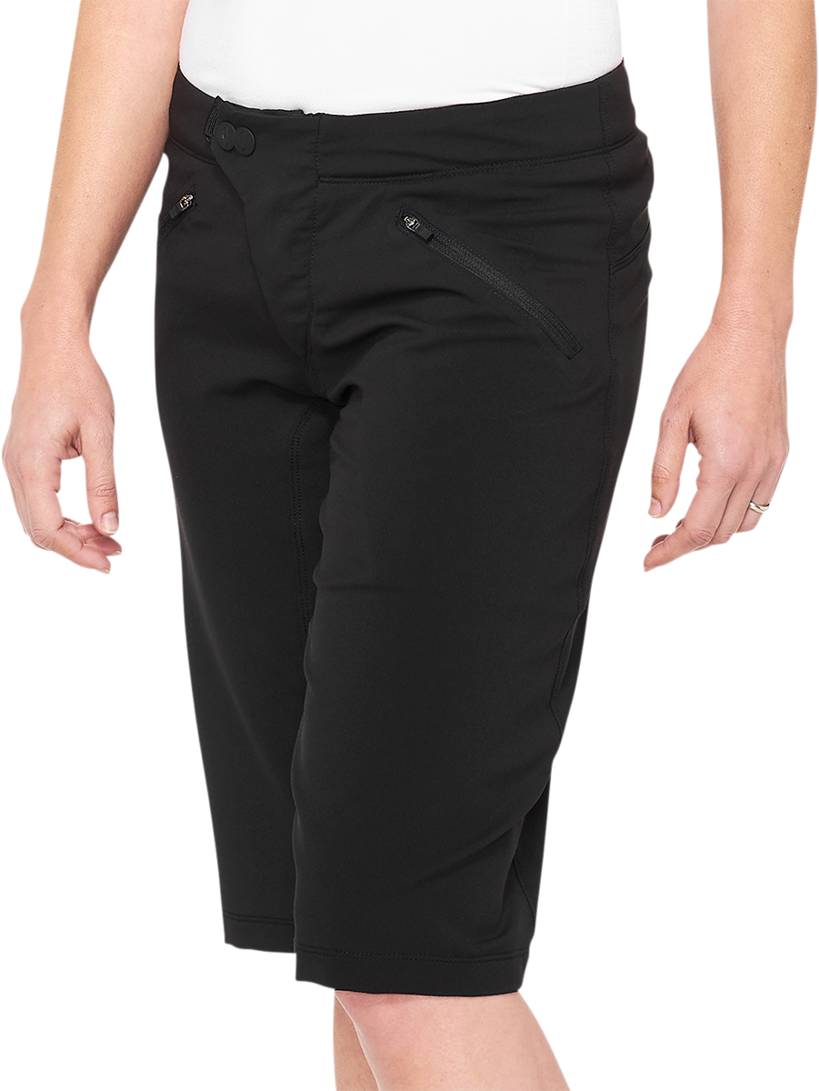 100% Women's Ridecamp Shorts - Black - Large 40037-00002 - Howling Moto