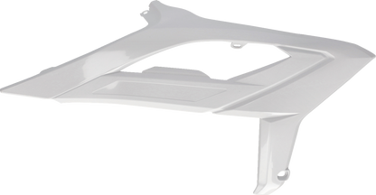 White Acerbis radiator shrouds for motorcycle body protection, designed for durability and style.