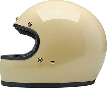 Gloss white Biltwell Gringo motorcycle helmet in small size, featuring a classic open-face design with a smooth finish.