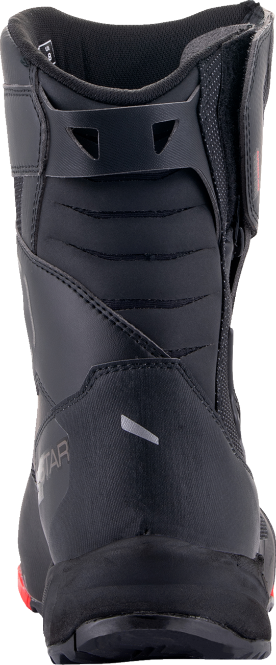 Alpinestars RT-7 Drystar motorcycle boots in black and red, US 8.5 / EU 41, with protective features and durable design.