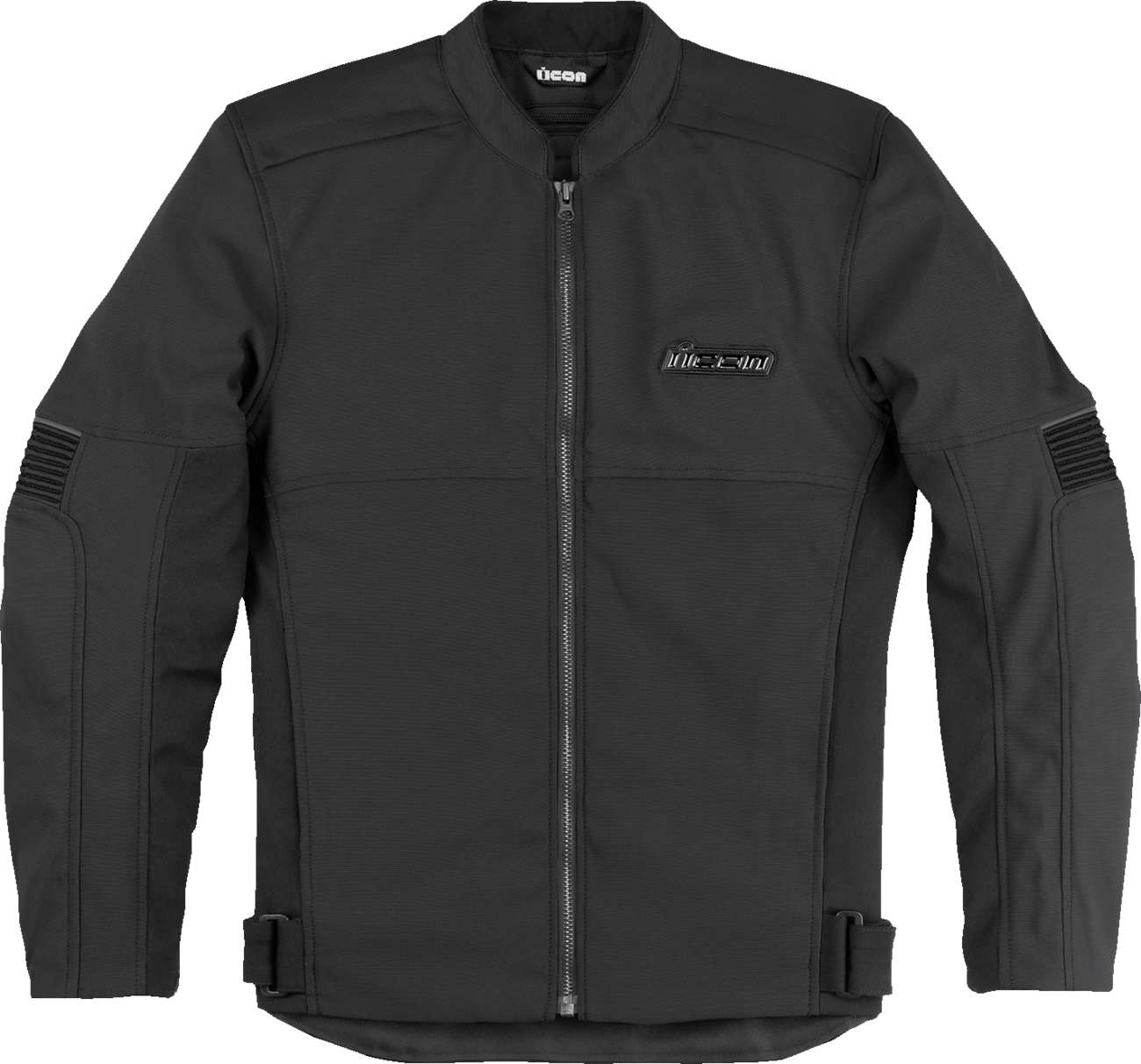 Black ICON Slabtown Jacket in large size featuring a sleek design and durable fabric, ideal for casual or motorcycle wear.