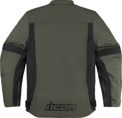 Bill's Exhausts ICON Slabtown Jacket in green, medium size, showcasing the stylish design and fabric texture.