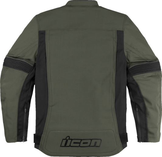 Bill's Exhausts ICON Slabtown Jacket in green, medium size, showcasing the stylish design and fabric texture.