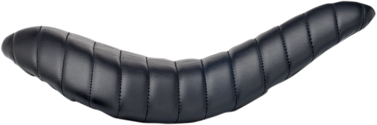 Bill's Exhausts BILTWELL Slimline Seat with tuck and roll design for motorcycle, featuring sleek black upholstery and detailed stitching.