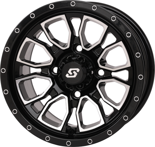 Sedona Fusion Wheel 12x7 inch with 5+2 offset in gloss black machined finish, featuring a sleek, modern design.