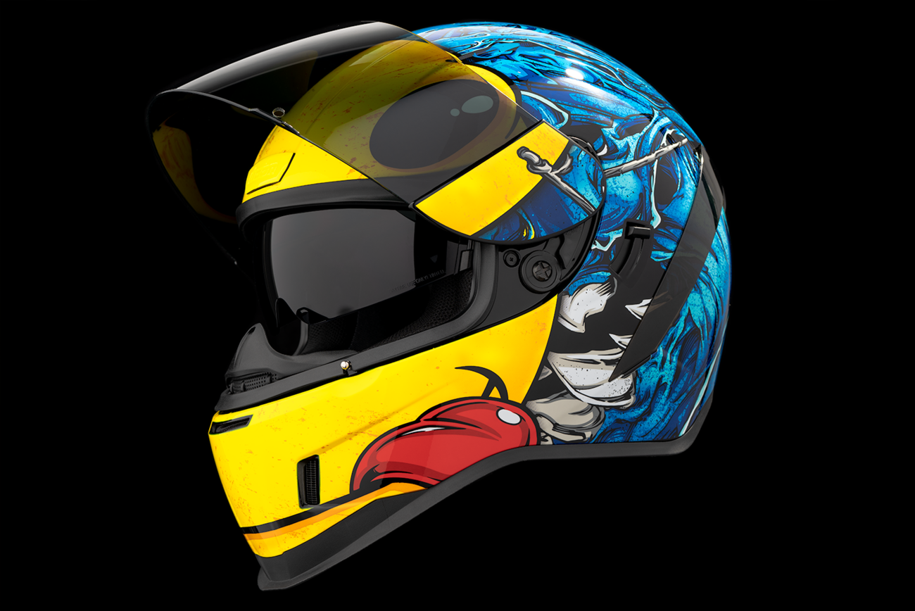 Blue ICON Airform™ helmet with MIPS® technology in 2XL size, featuring a sleek design and adjustable straps.