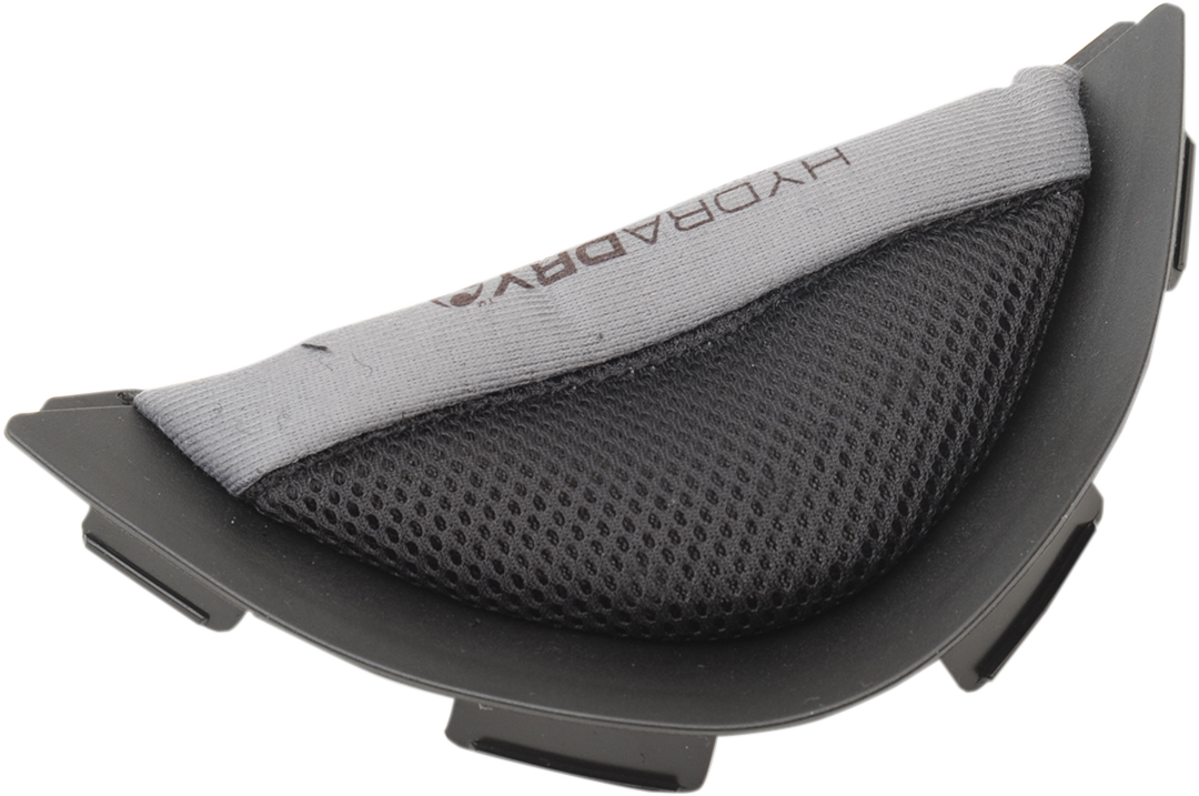 Black ICON Airflite™ Chin Curtain for helmets, designed to fit Bill's Exhausts helmet parts, enhances comfort and style.
