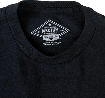 Black BILTWELL Go Ape T-Shirt in small size, featuring a graphic design, made by Bill's Exhausts.