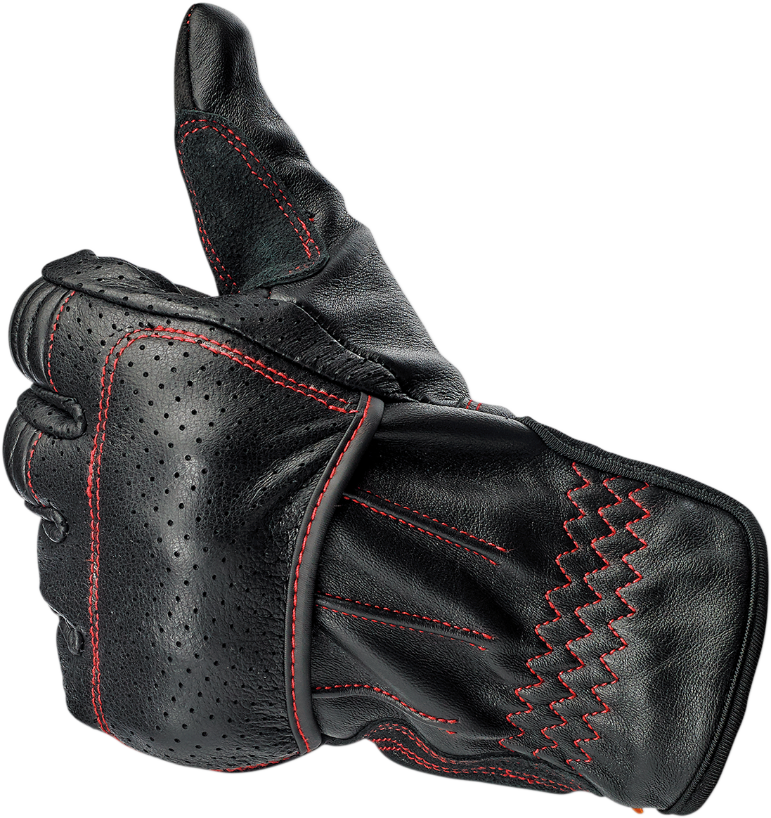 Red BILTWell Borrego Gloves in XL size, featuring durable construction and vibrant redline design for motorcycle riding.