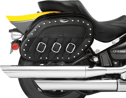 SADDLEMEN Desperado Rigid Mount Universal seat by Bill's Exhausts, shown in black with textured finish and mounting hardware.
