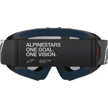 Alpinestars Youth Vision Goggle in black with silver mirror lenses, designed for children’s outdoor and sports activities.