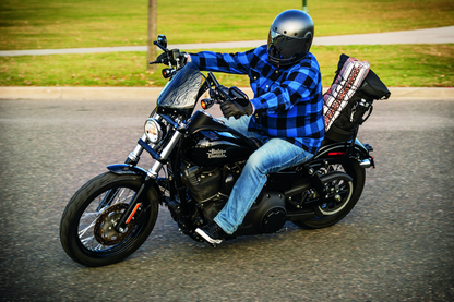 Kuryakyn Heavy Industry motorcycle mirrors in black with 6-inch stems, designed for Harley-Davidson and powersports bikes.