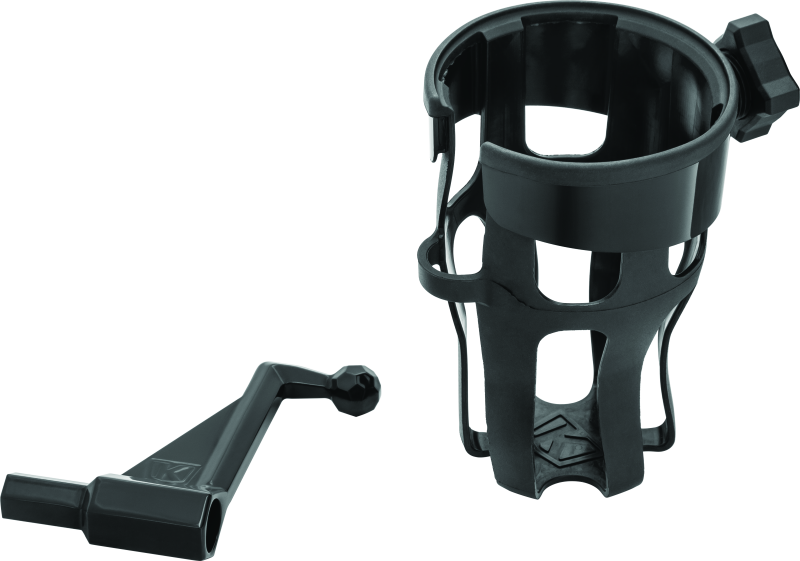 Kuryakyn Reflex Drink Holder for Honda Goldwing GL1800 passenger mount in black, designed to securely hold beverages on motorcycle.