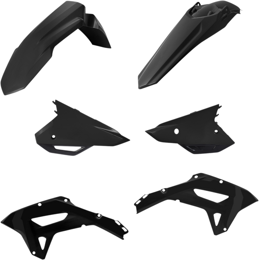 Black Acerbis standard replacement body kit for motorcycles, designed for seamless fit and durable bodywork.