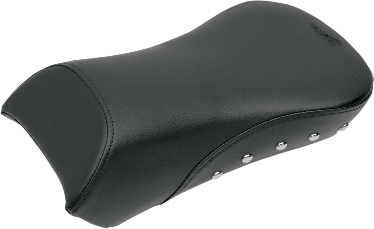 Studded SADDLEMEN Pillion seat for Harley FLSTC 2006-2017, designed for comfort and style with detailed stud accents.