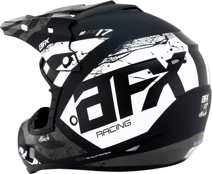 Bill's Exhausts AFX FX-17Y Attack helmet in matte black and silver, medium size, featuring aerodynamic design and venting.