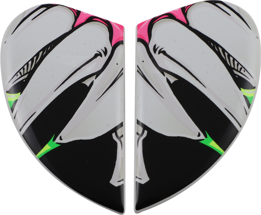 Pink ICON Airframe Pro™ side plates with Beastie Bunny design for helmets, made by Bill's Exhausts.