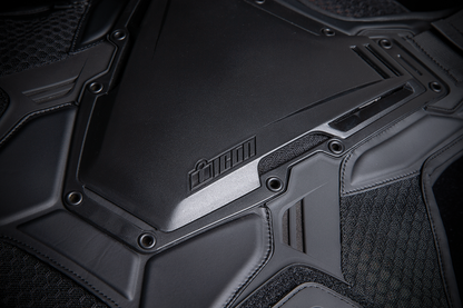 Bill's Exhausts ICON Field Armor 3 Stealth vest in S/M, showing black tactical vest with adjustable straps and protective padding.