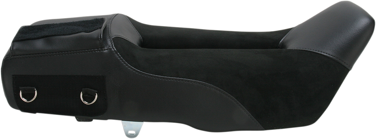 Bill's Exhausts SADDLEMEN Adventure Seat for KLR 650 motorcycle, showing the black seat with textured surface and mounting hardware.