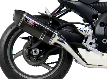 YOSHIMURA Yoshimura Exhaust Race R 77 full system with stainless steel and carbon fiber components, installed on a motorcycle.
