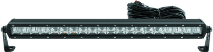 QuadBoss single row 21.5-inch LED light bar for off-road powersports vehicles, featuring durable mounting and bright illumination.