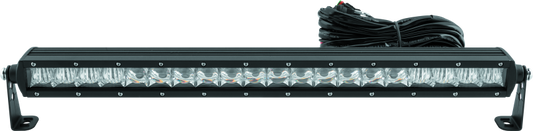 QuadBoss single row 21.5-inch LED light bar for off-road powersports vehicles, featuring durable mounting and bright illumination.