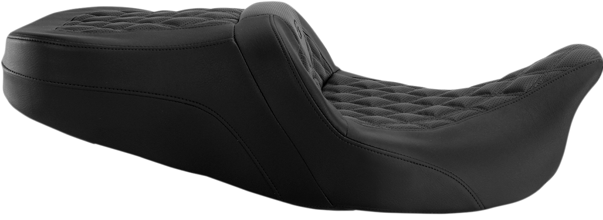 Bill's Exhausts SADDLEMEN Roadsofa Seat with full lattice stitch for 2008-2023 FLT/FLH models, without backrest, motorcycle seat.