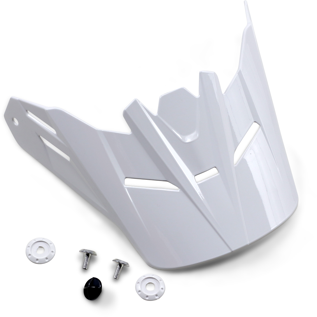 Z1R Youth Rise Visor Kit in solid gloss white for Z1R helmets, featuring a sleek, shiny white visor with clear attachment points.