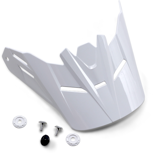 Z1R Youth Rise Visor Kit in solid gloss white for Z1R helmets, featuring a sleek, shiny white visor with clear attachment points.