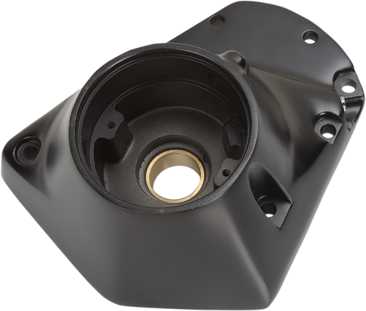 Satin black DRAG Specialties cam cover for Big Twin motorcycle engine, part #35-0015SB, with detailed metal finish.