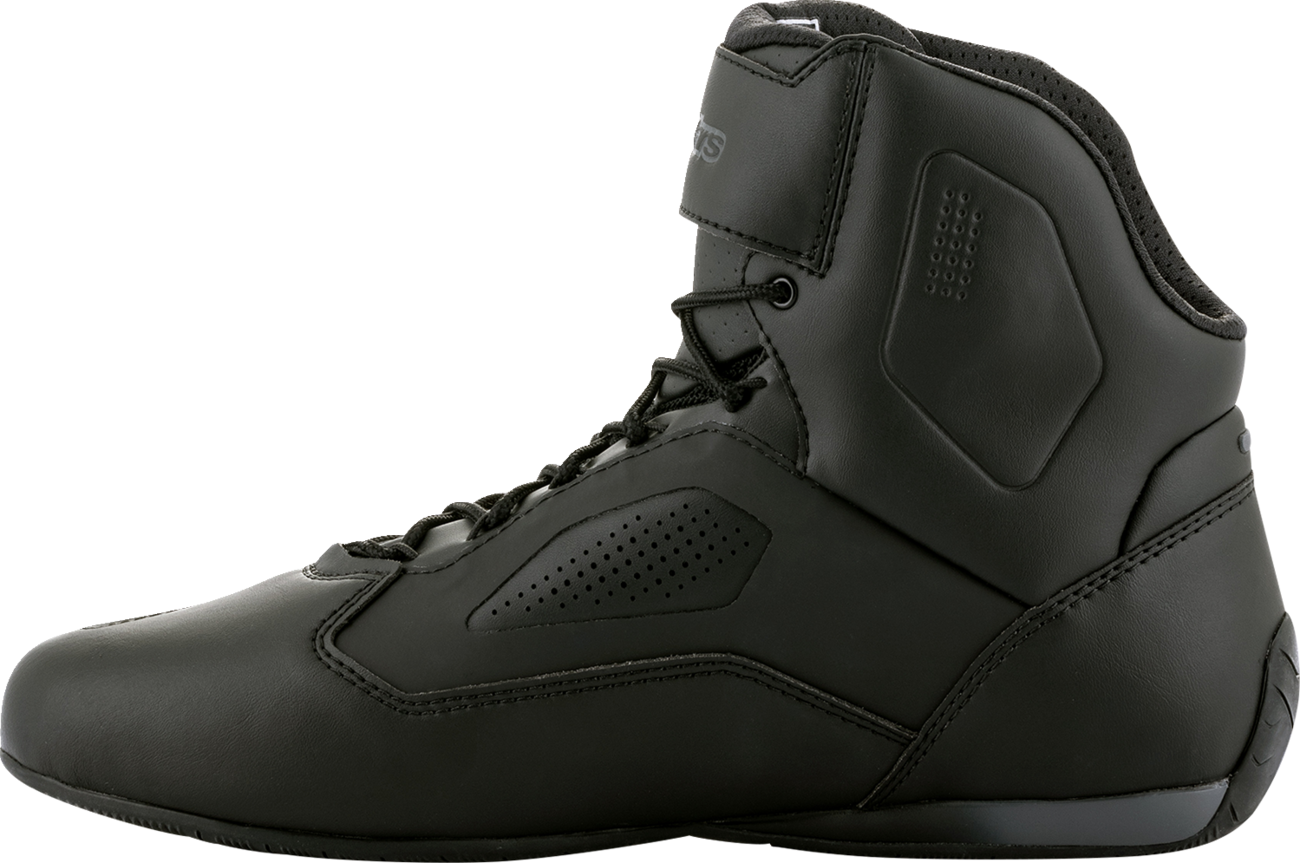 Alpinestars Faster-3 Rideknit® shoes in black and gray, US size 7, featuring lightweight design and breathable textile material.
