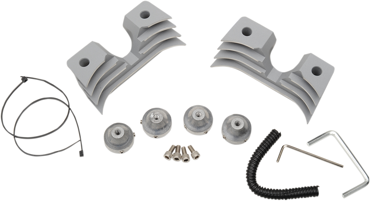 Silver Drag Specialties spark plug cover for Harley Sportster, featuring a sleek finish and durable design.