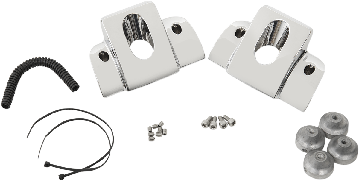 Chrome spark plug cover for Twin Cam motorcycles by DRAG SPECIALTIES, part #63428, featuring a sleek, shiny finish.