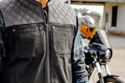 ICON Chamonix Denim Vest - Black - 3XL 2830-0557 - Howling Moto