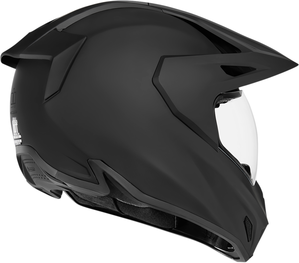 Icon Variant Pro™ helmet in rubatone black with XS size and sleek design, featuring matte black finish and ventilation vents.