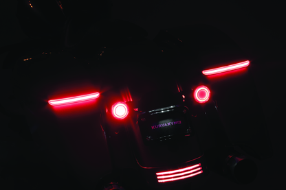Kuryakyn Tracer LED rear turn signal inserts with red smoke lens for Harley Davidson FLHX and FLTRX models